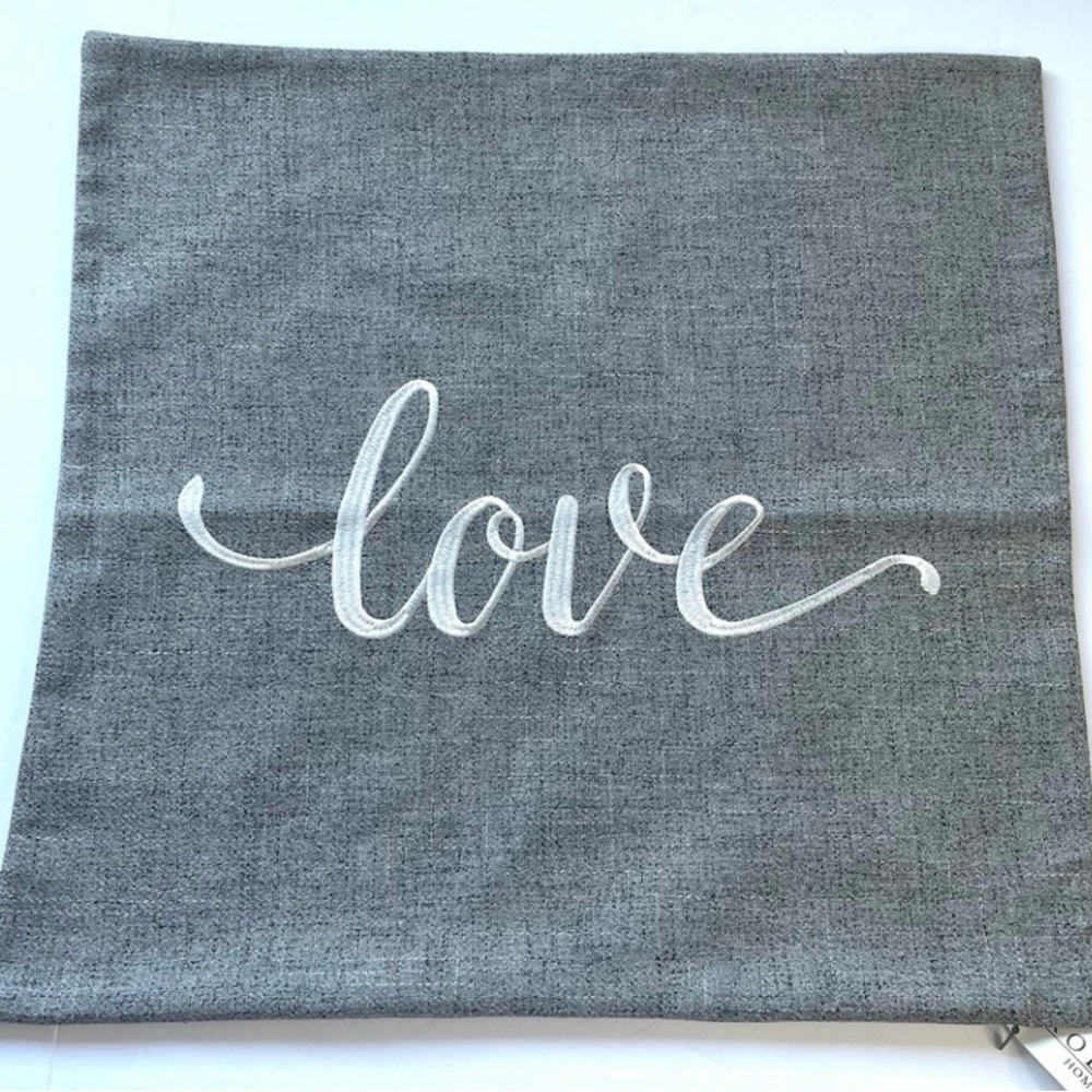 Rodeo Home LOVE Accent Pillow Cover, GRAY, 20x20